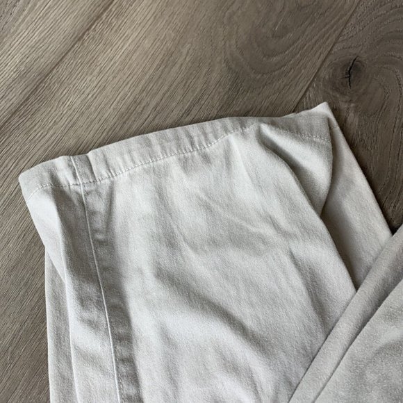 Larry Levine Womens 14 Tan Capri Pants Zip & Hook Drawstring Waist Button Pocket - Picture 3 of 10